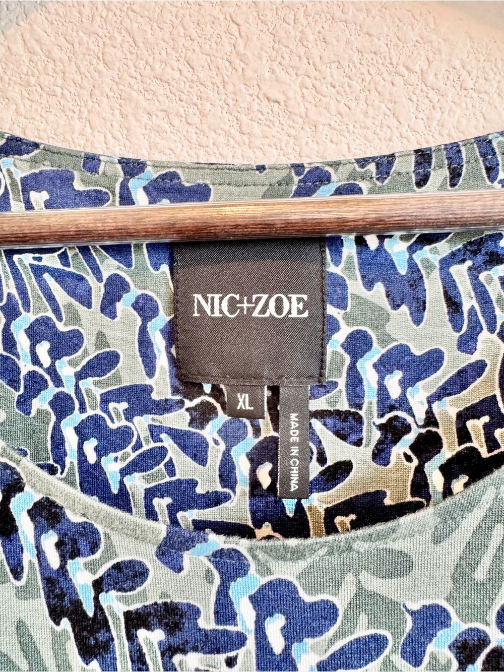 Coastal Grandmother Resort Wear Tropical Print Dress NIC+ZOE XL Blue Green F30 - Picture 3 of 9